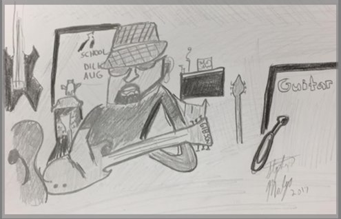 Deej SG Studio Jam Drawing by Stephen Malgo